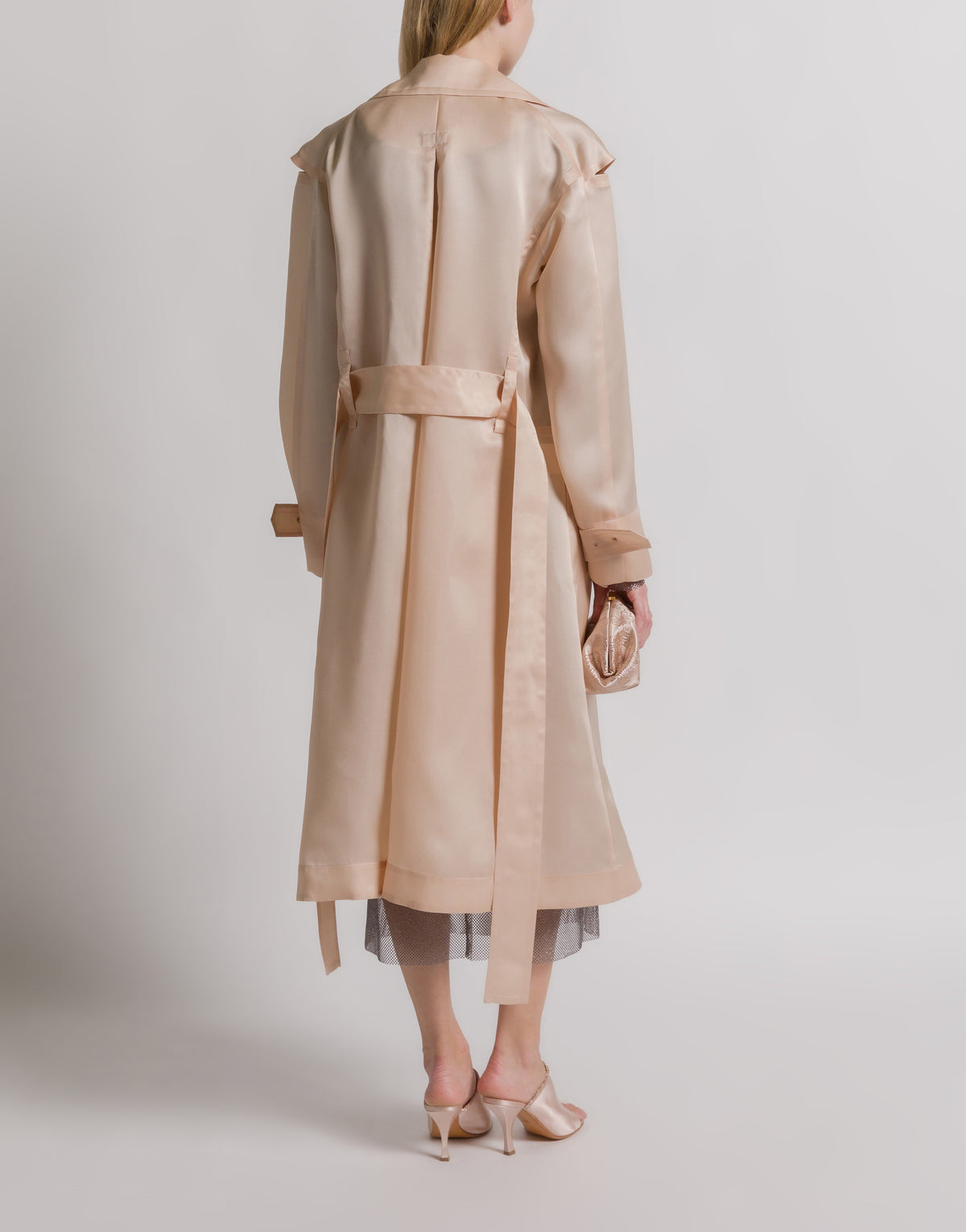 Trench en organza de soie triple  - Beige