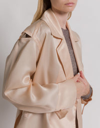 Trench en organza de soie triple  - Beige