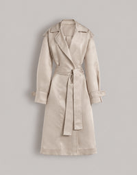 Trench en organza de soie triple  - Grey