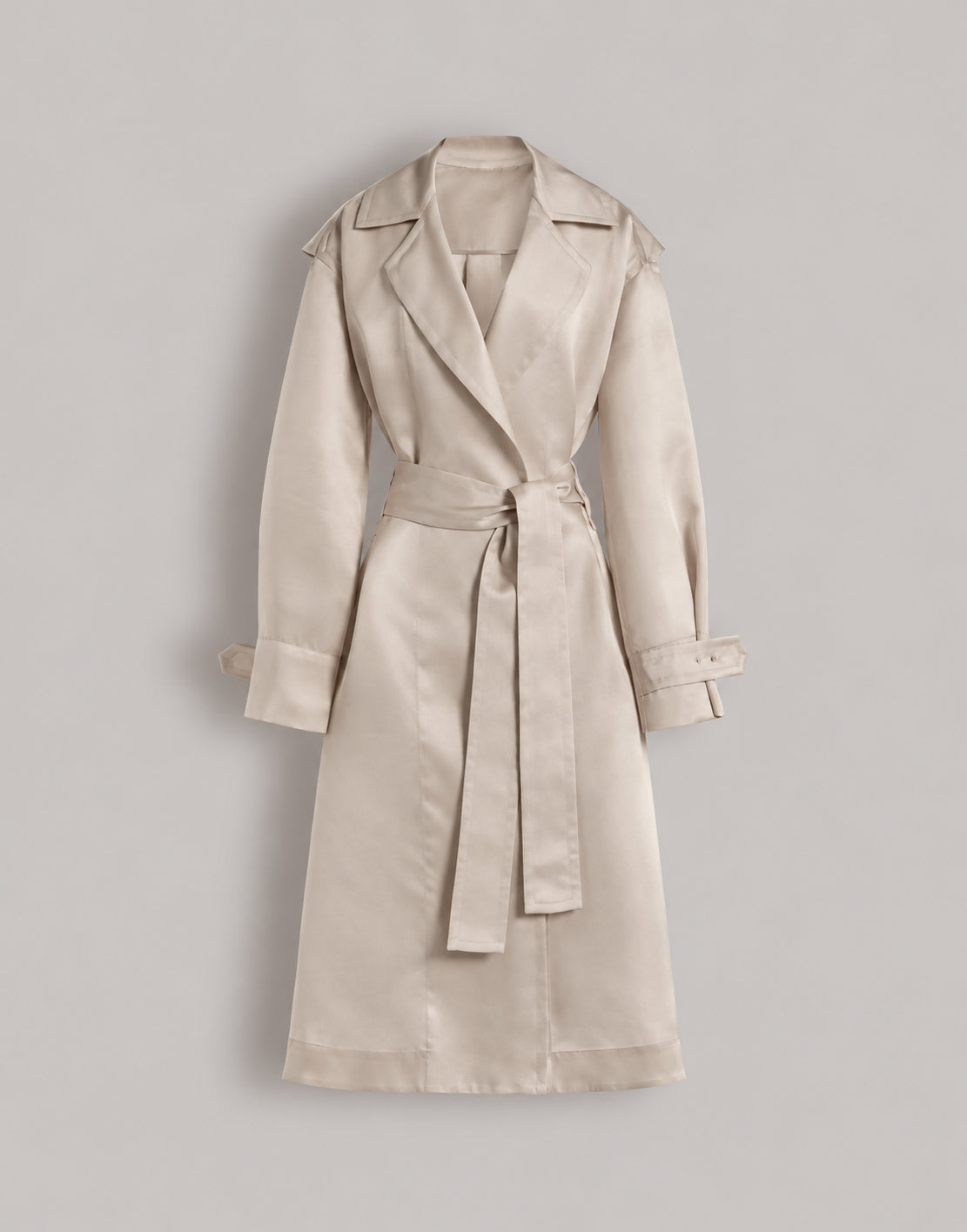 Trench en organza de soie triple  - Grey