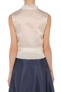 Chemisier à volants en organza de soie - Ivory