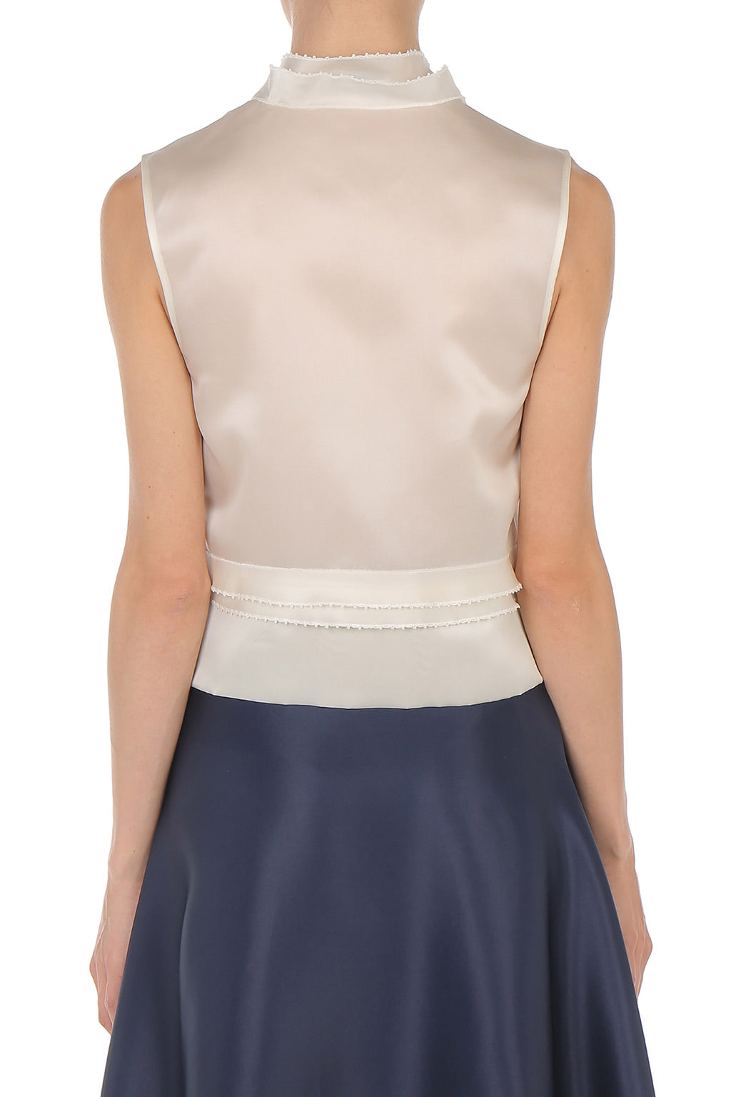 Chemisier à volants en organza de soie - Ivory