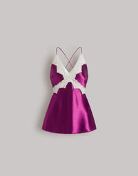 Top en satin avec dentelle - Purple