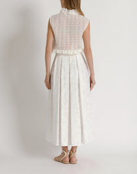 Top sans manches en dentelle Sangallo - White