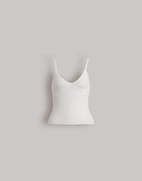 Top en laine et mohair - White