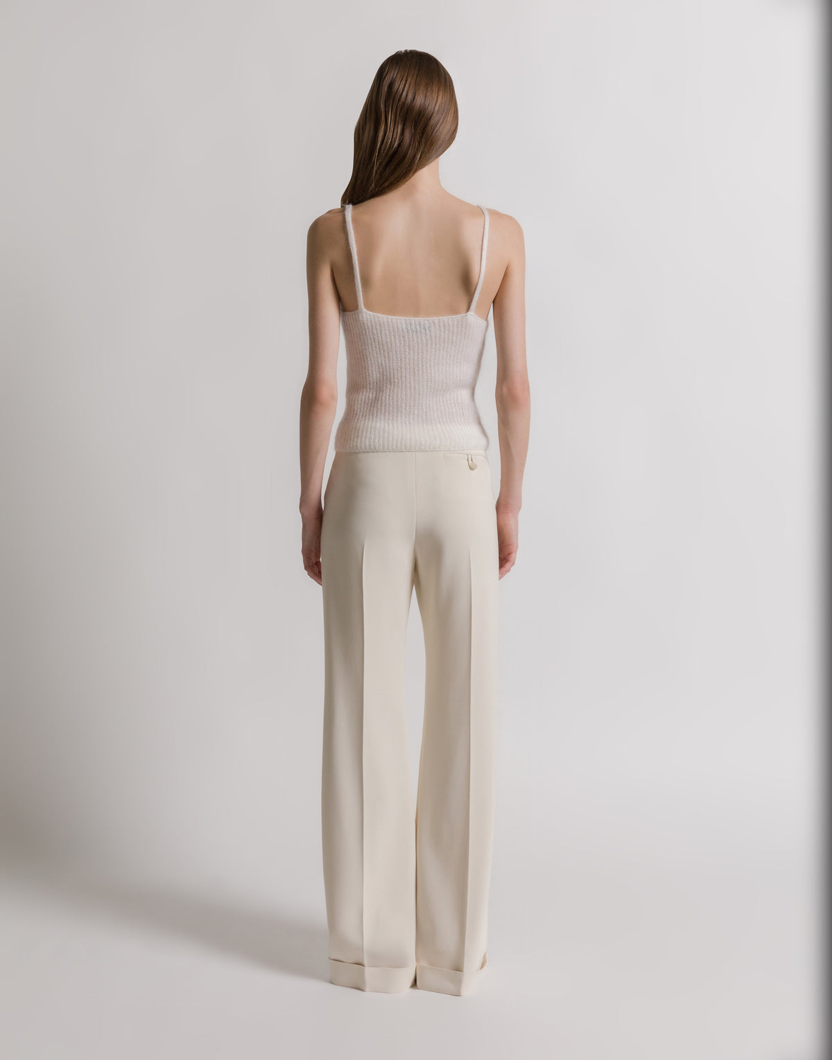 Top en laine et mohair - White