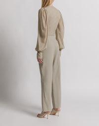 Body avec col en V et manches larges - Light beige