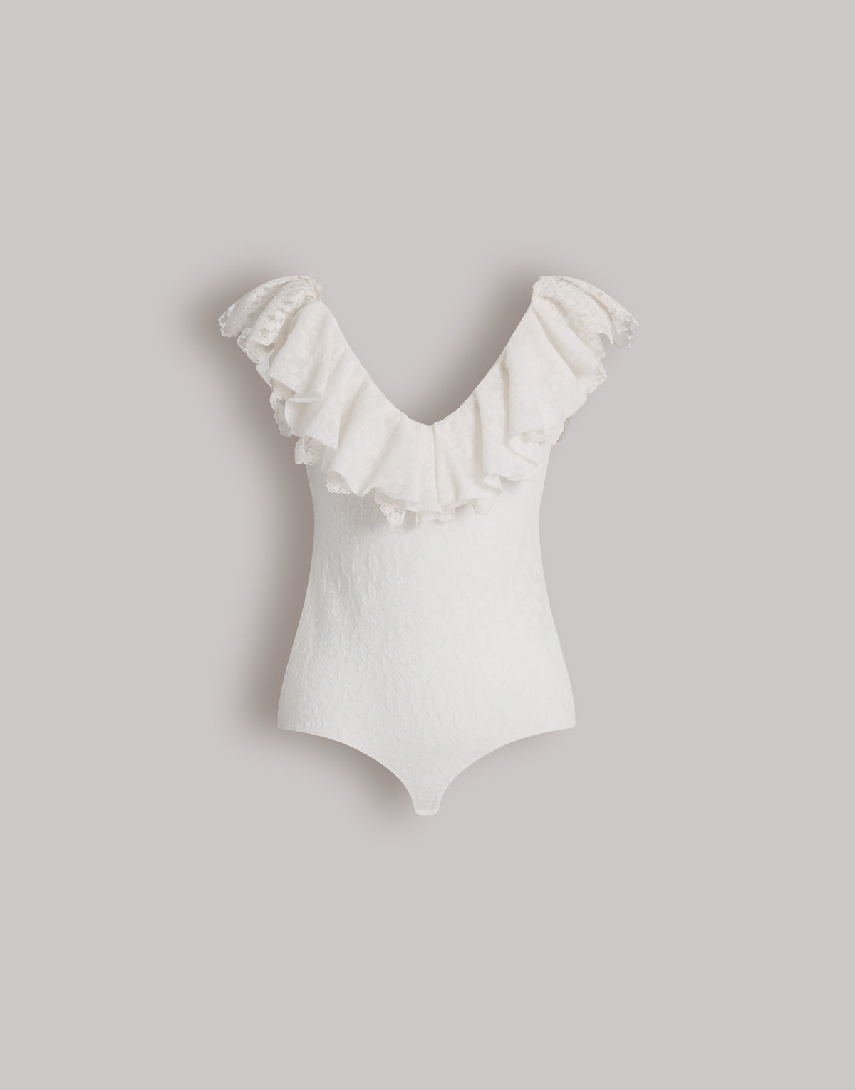 Body avec col en V et manches larges - Ivory