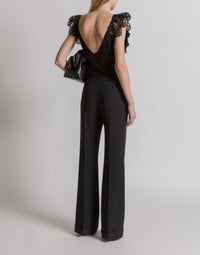 Body avec col en V et manches larges - Black