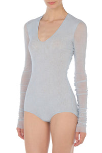 Body en tulle imprimé - Light blue