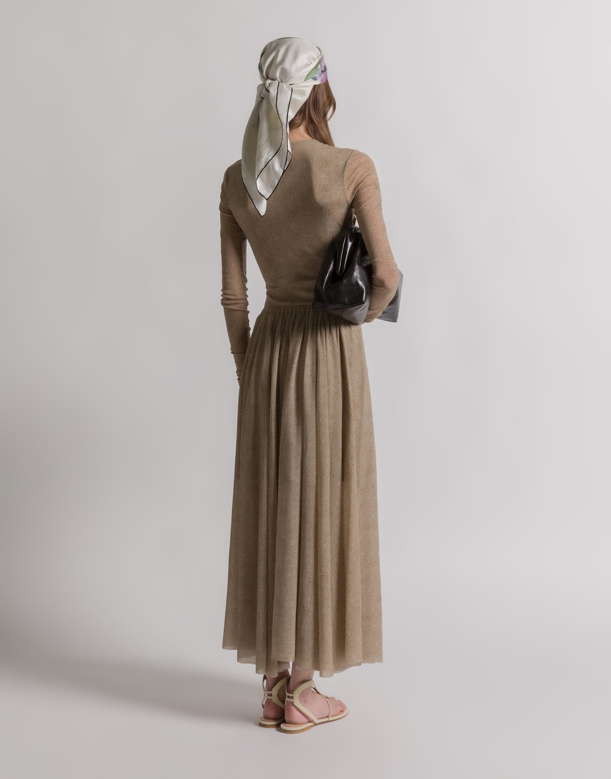 Body en tulle imprimé - Beige