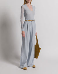 Body en tulle imprimé - Light blue