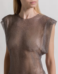 Haut micro-rhinestone - Silver