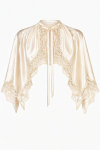 Cape en Satin à Dentelle - White