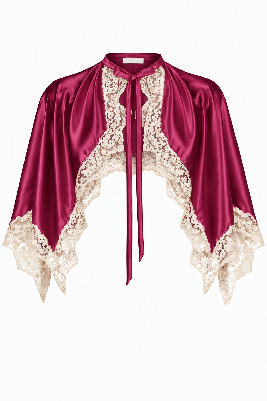 Cape en Satin à Dentelle - Purple