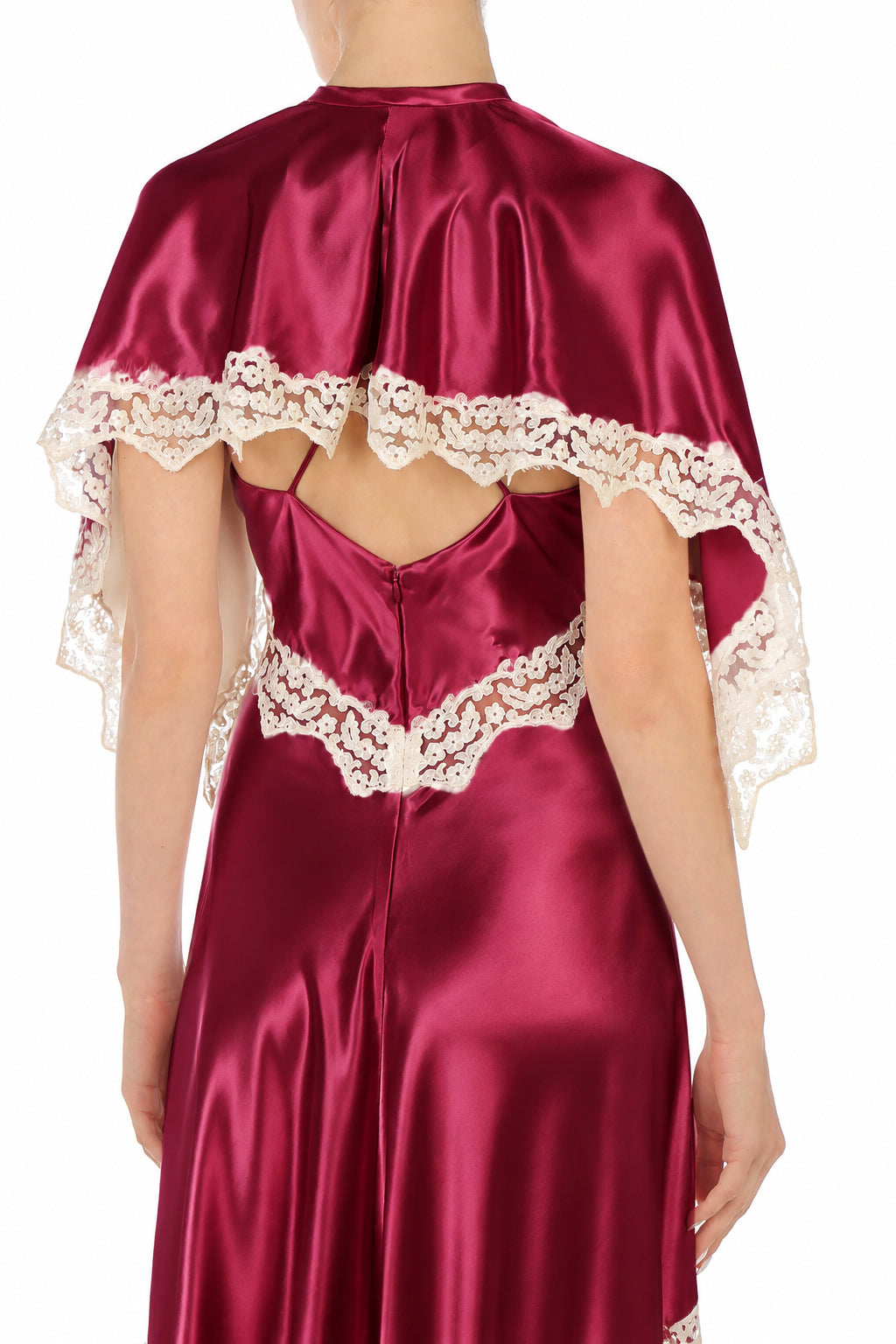 Cape en Satin à Dentelle - Purple