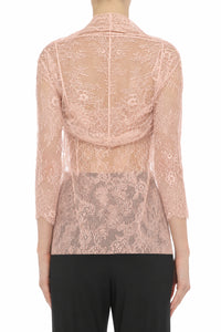 Boléro Transparent en Dentelle - Beige