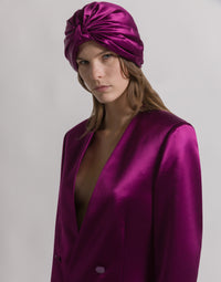 Turban en satin brillant - Purple
