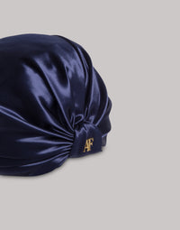 Turban en satin brillant - Blue