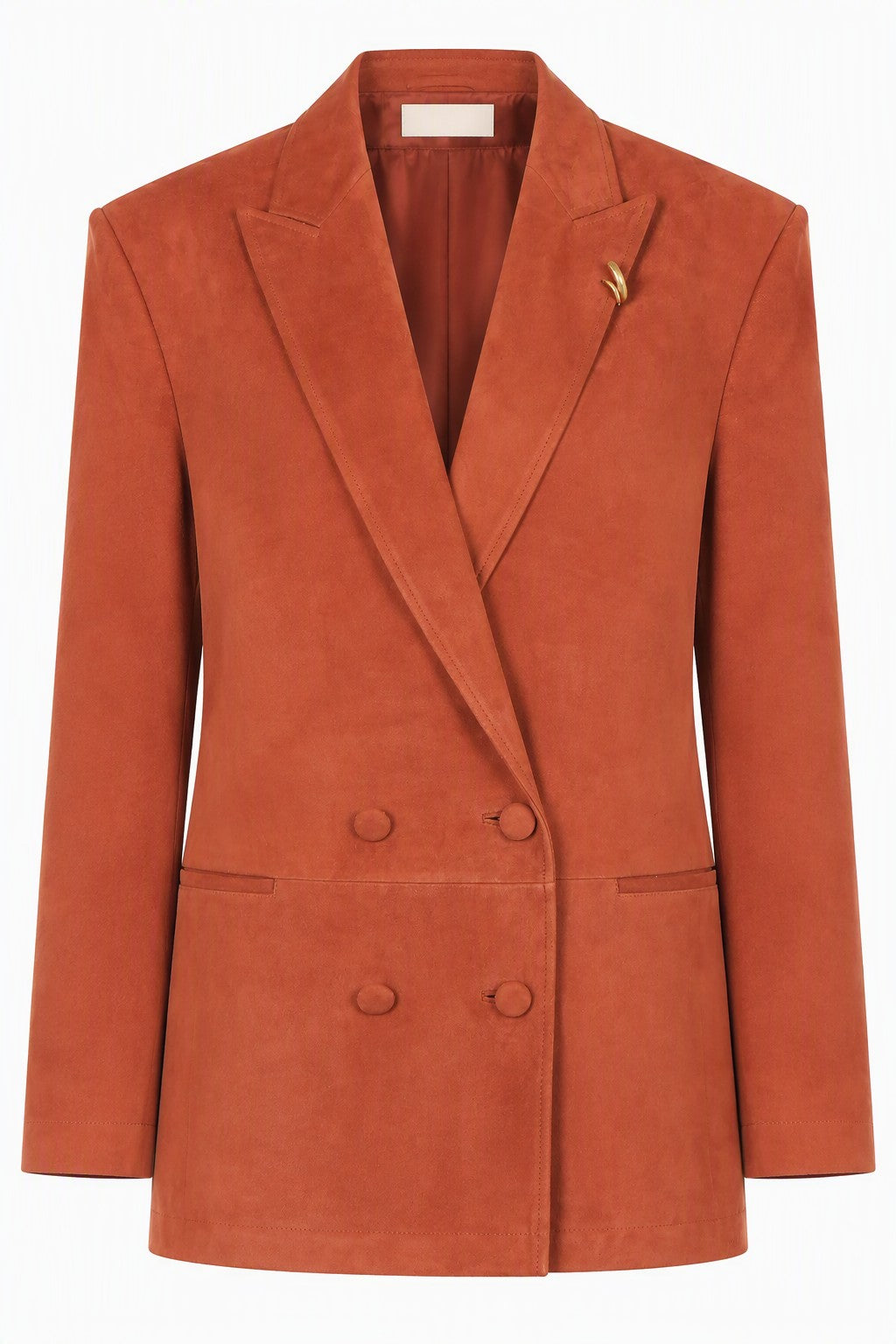 Blazer Croisé en Daim - Brown