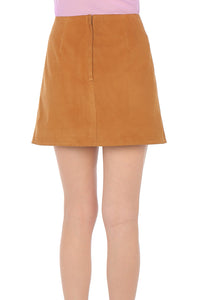 Mini-jupe en daim - Brown Orange