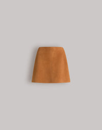 Mini-jupe en daim - Brown Orange