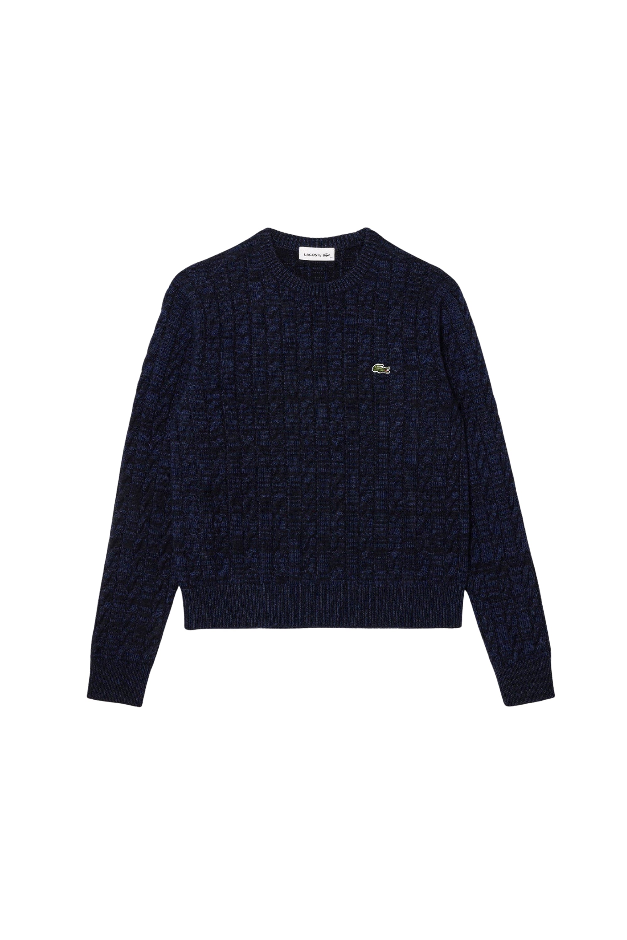 Pull torsadé en laine - Marine & Methylene