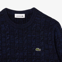 Pull torsadé en laine - Marine & Methylene
