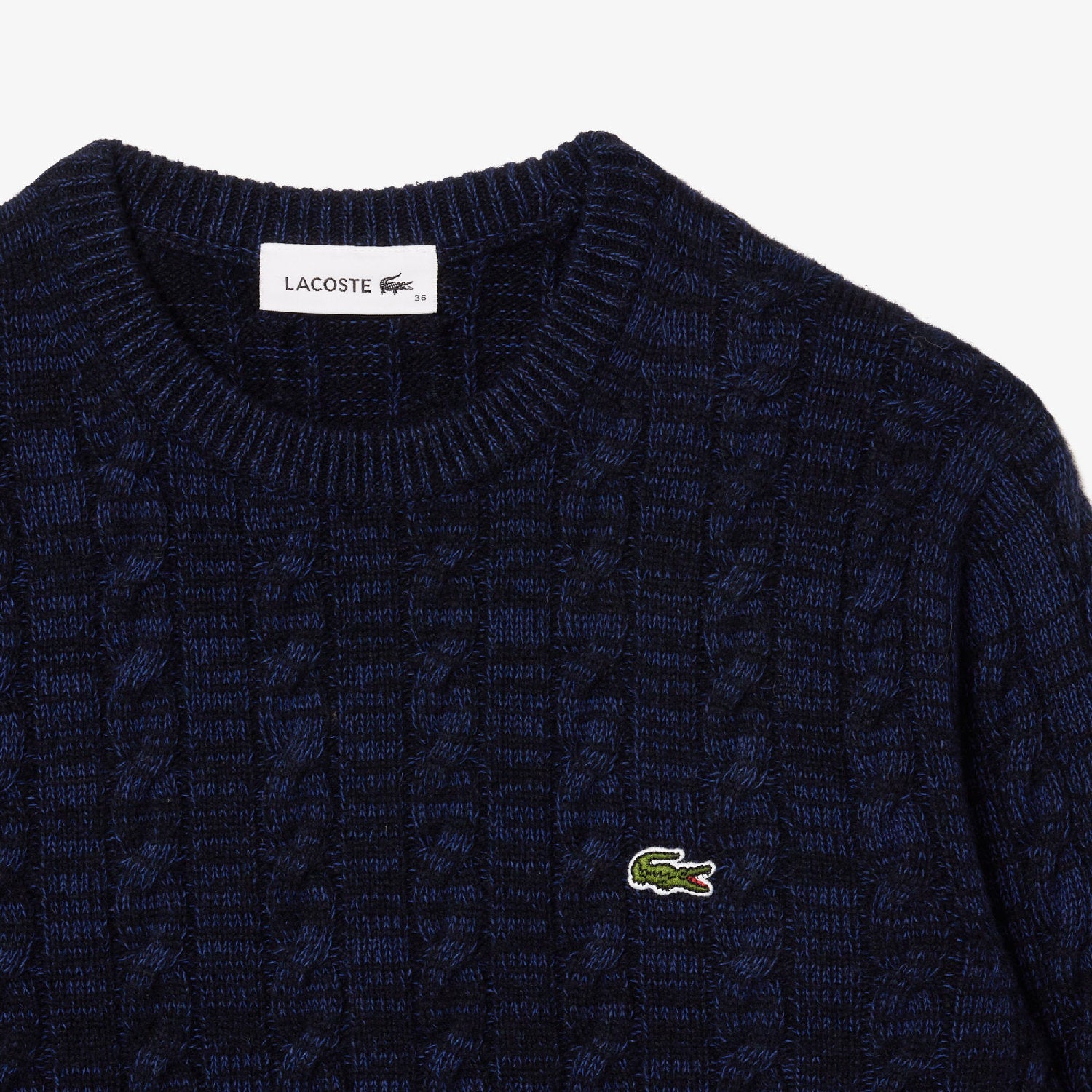 Pull torsadé en laine - Marine & Methylene