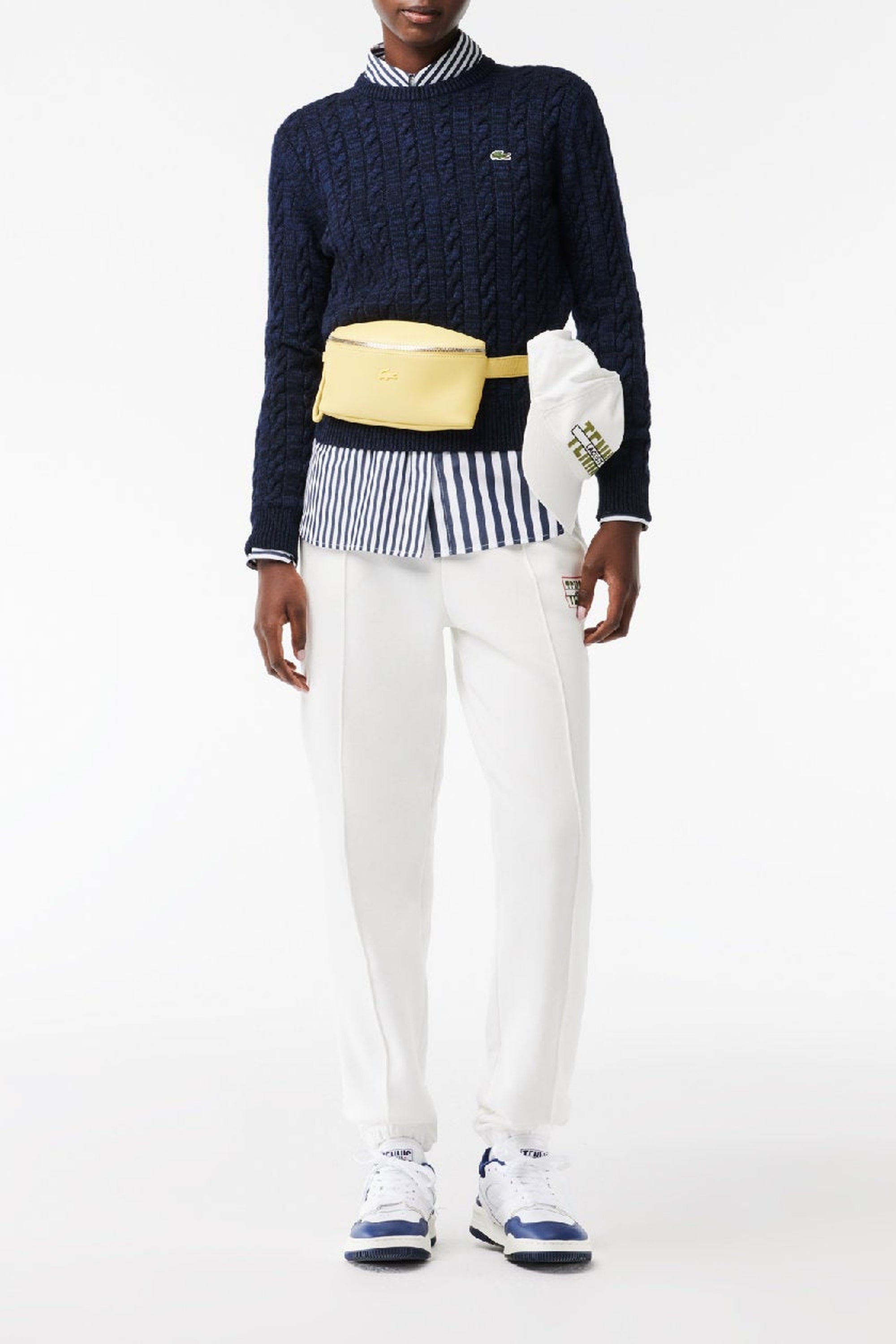 Pull torsadé en laine - Marine & Methylene