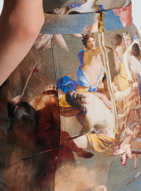 Jupe lacée en toile imprimée sky - Bleu & Multico