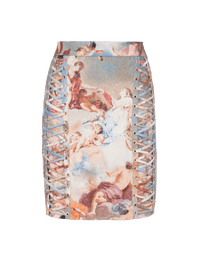 Jupe lacée en toile imprimée sky - Bleu & Multico