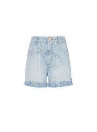 Monogram denim shorts - Jean Blue