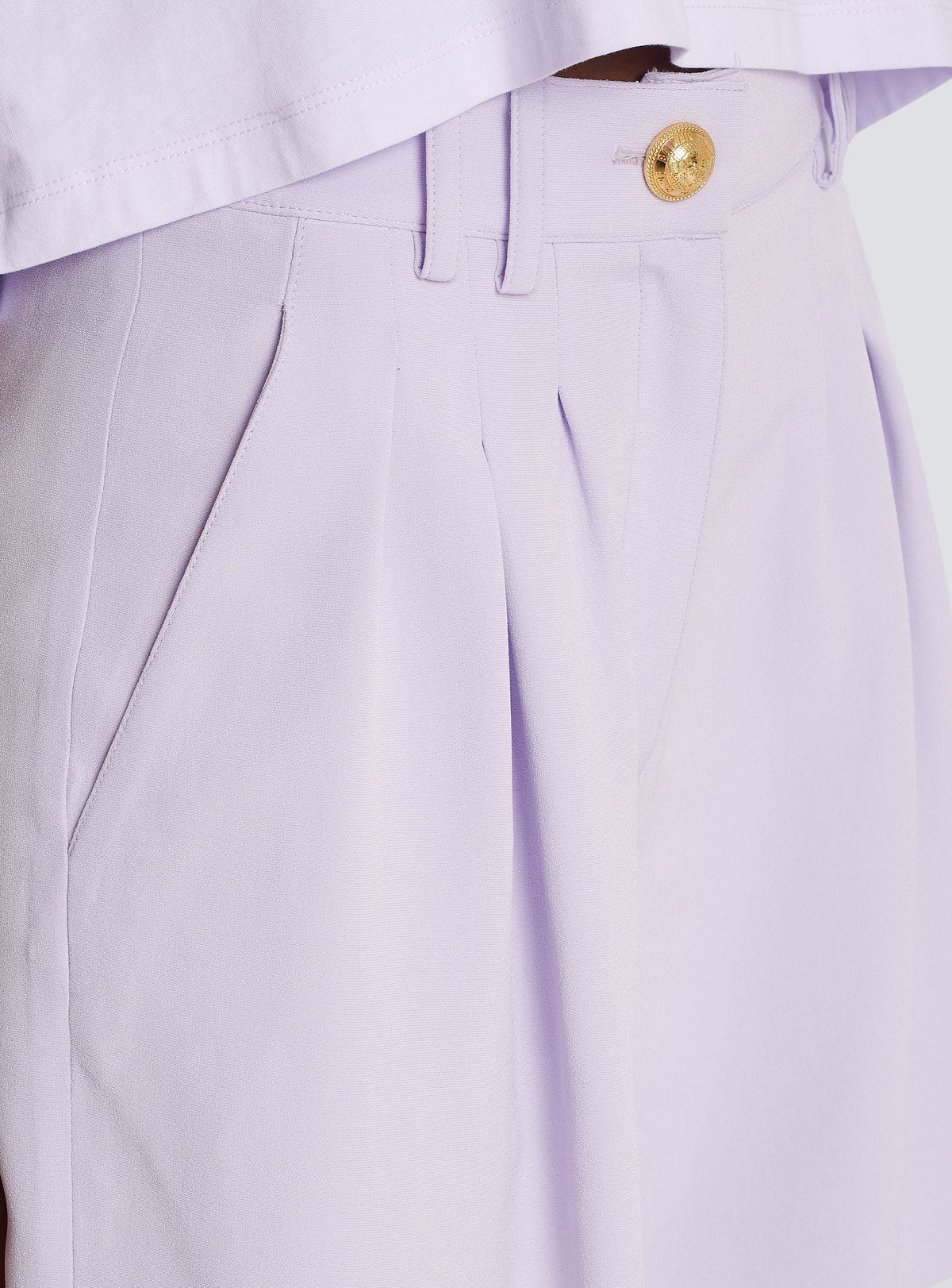 Short évasé en crêpe - Lilas clair