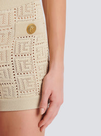 Short court en maille monogramme ajourée - Parme