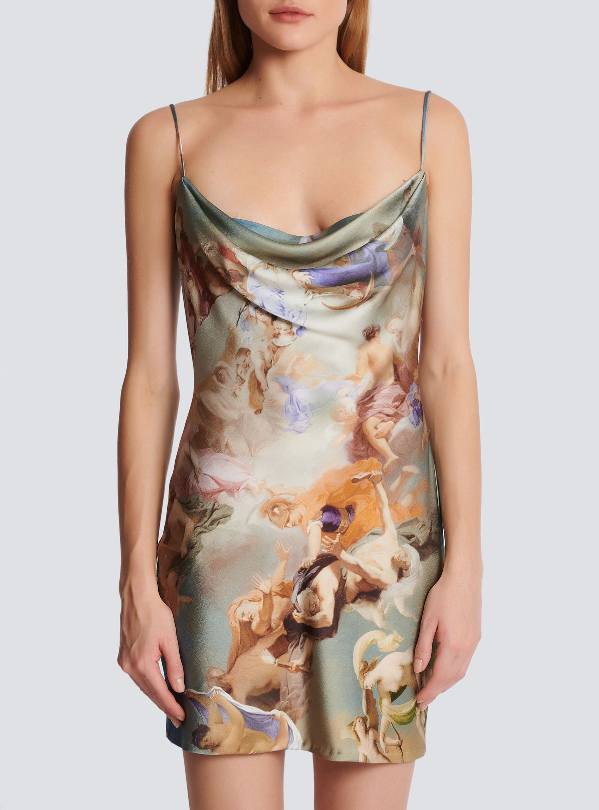 Robe nuisette en satin imprimé Sky - Bleu & Multicolore