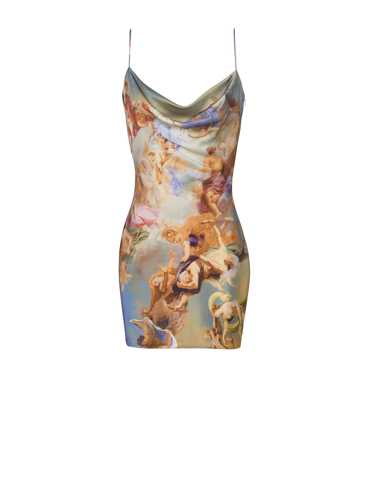 Robe nuisette en satin imprimé Sky - Bleu & Multicolore