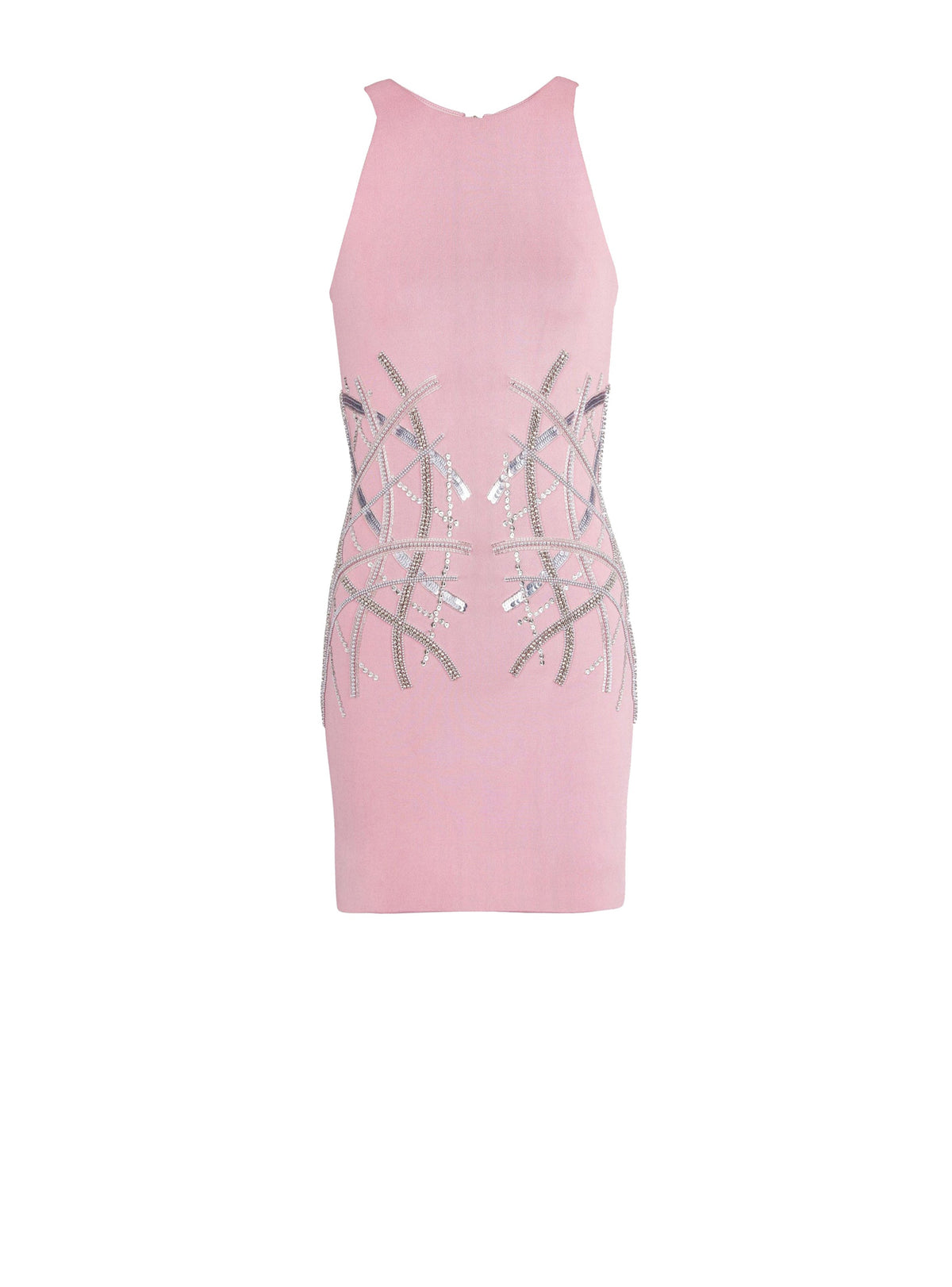 Robe courte en jersey brodé - Rose & Argent