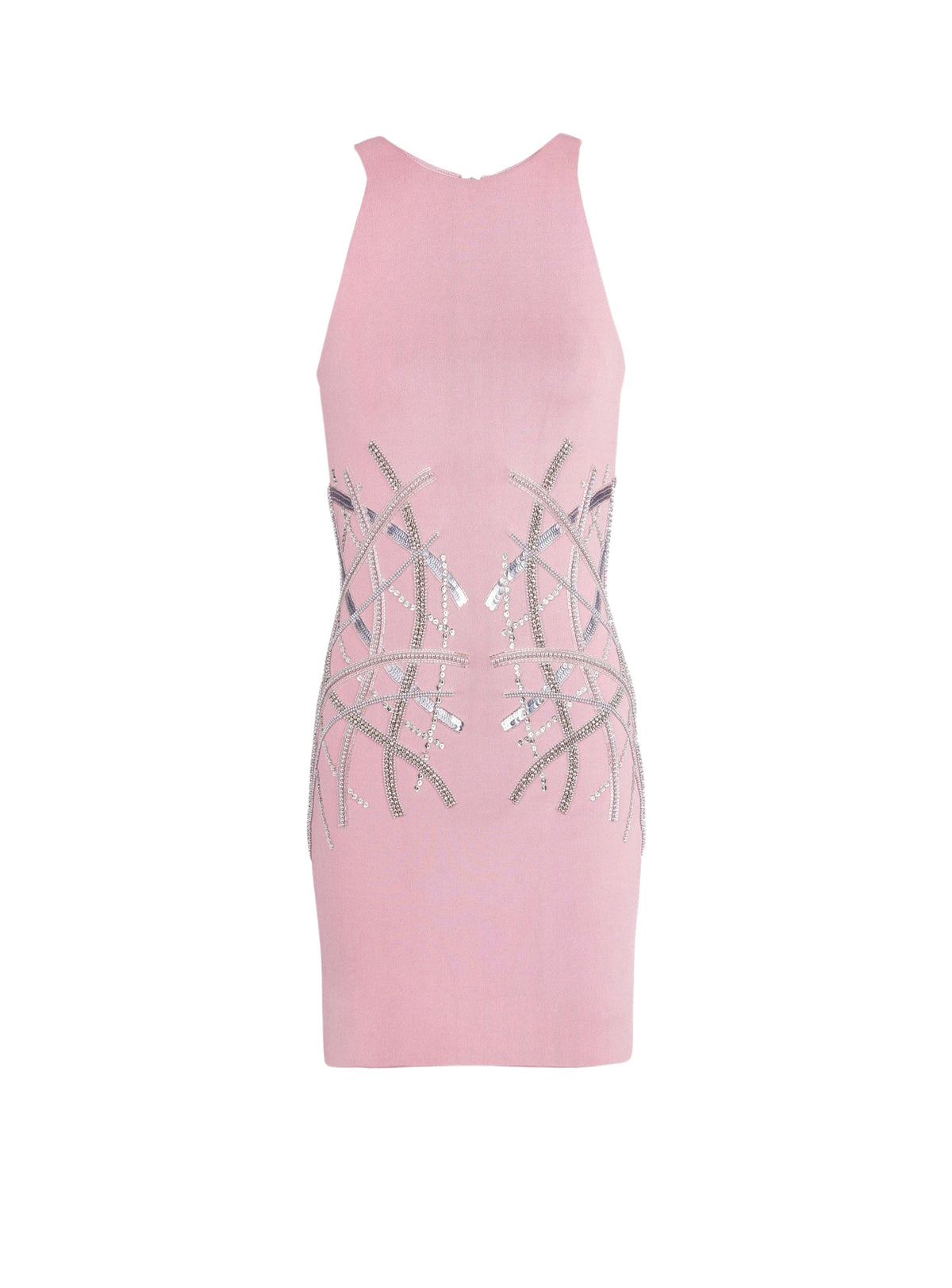 Short jersey dress - Pink & Silver