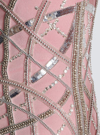 Robe courte en jersey brodé - Rose & Argent