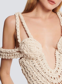 Openwork short dress - Natural