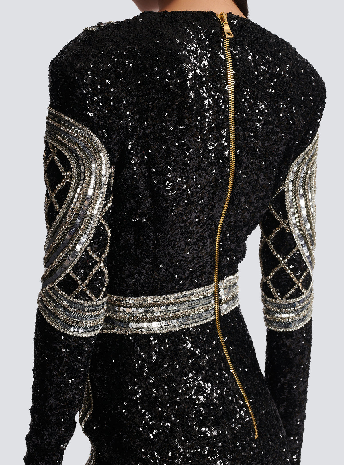 Robe courte brodée argenté - Noir & Argent