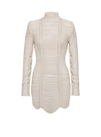 Robe courte ajouré - Naturel