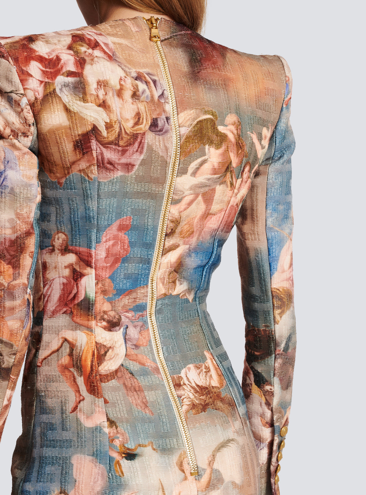Robe portefeuille en jacquard monogramme imprimé Sky - Bleu & Multicolore