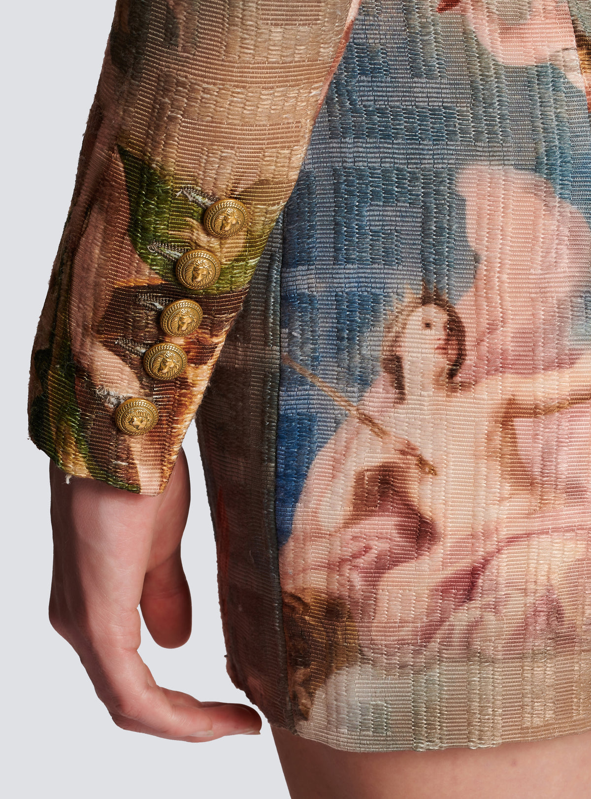 Robe portefeuille en jacquard monogramme imprimé Sky - Bleu & Multicolore