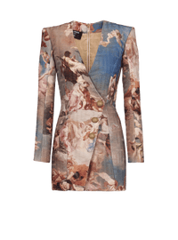 Robe portefeuille en jacquard monogramme imprimé Sky - Bleu & Multicolore