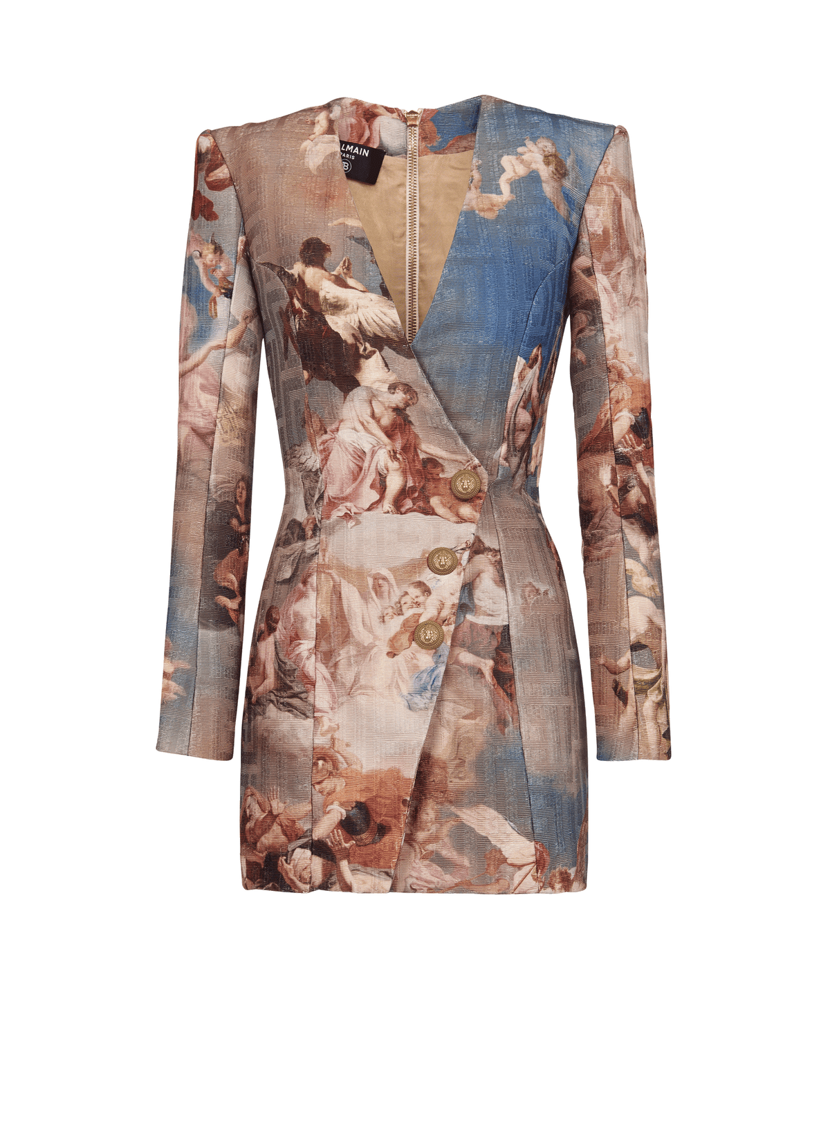 Robe portefeuille en jacquard monogramme imprimé Sky - Bleu & Multicolore
