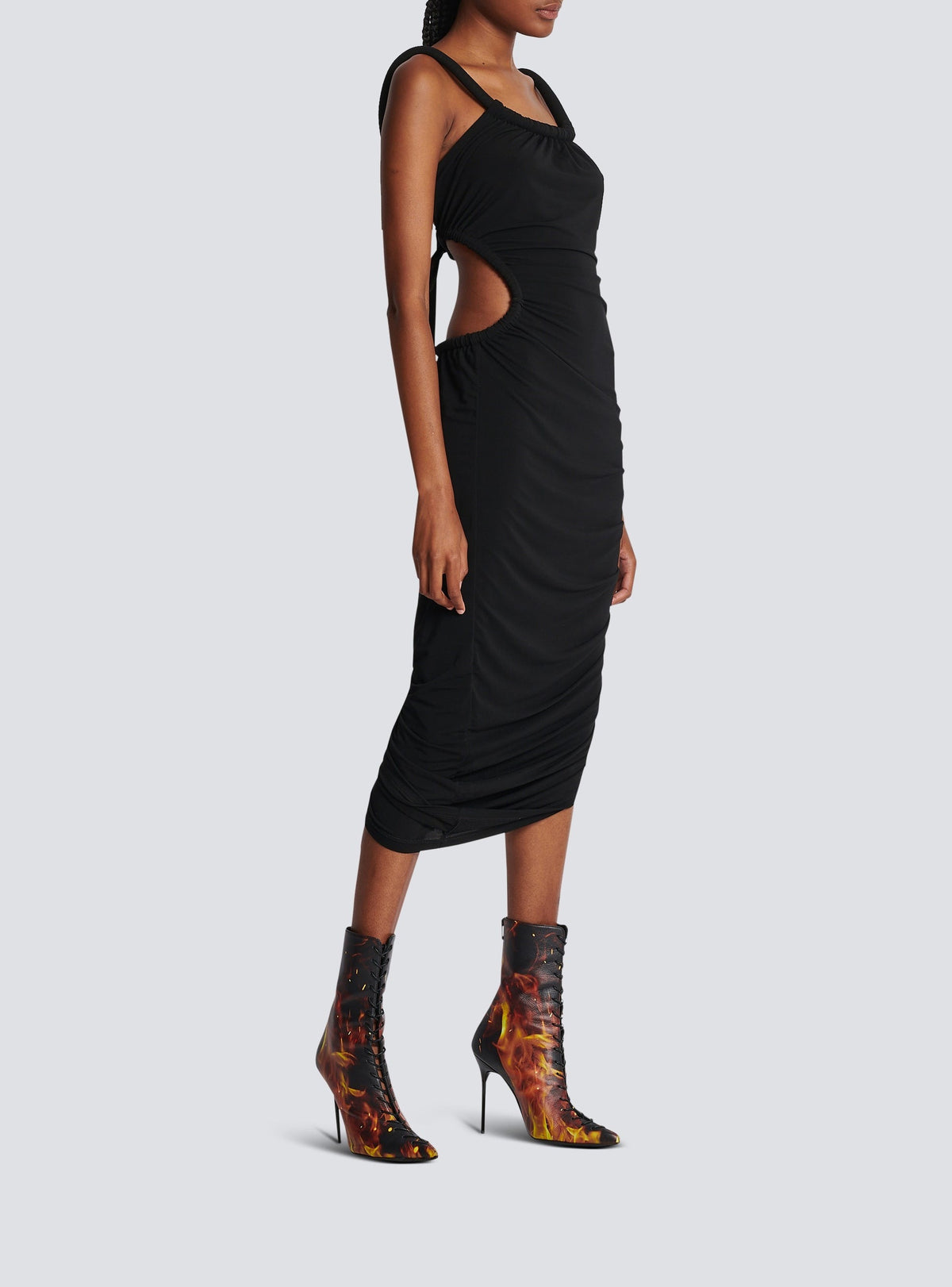 Midi jersey dress - Black