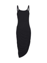 Robe longue en jersey drapé - Noir
