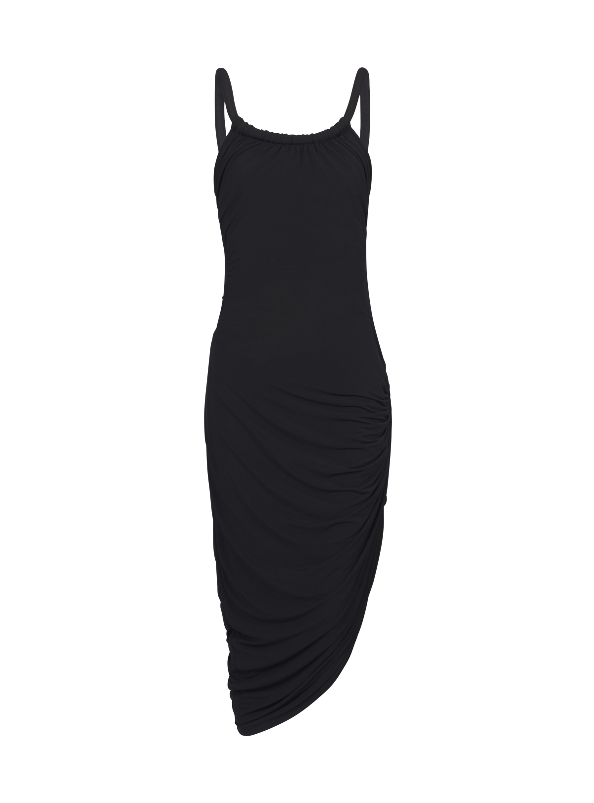 Robe longue en jersey drapé - Noir